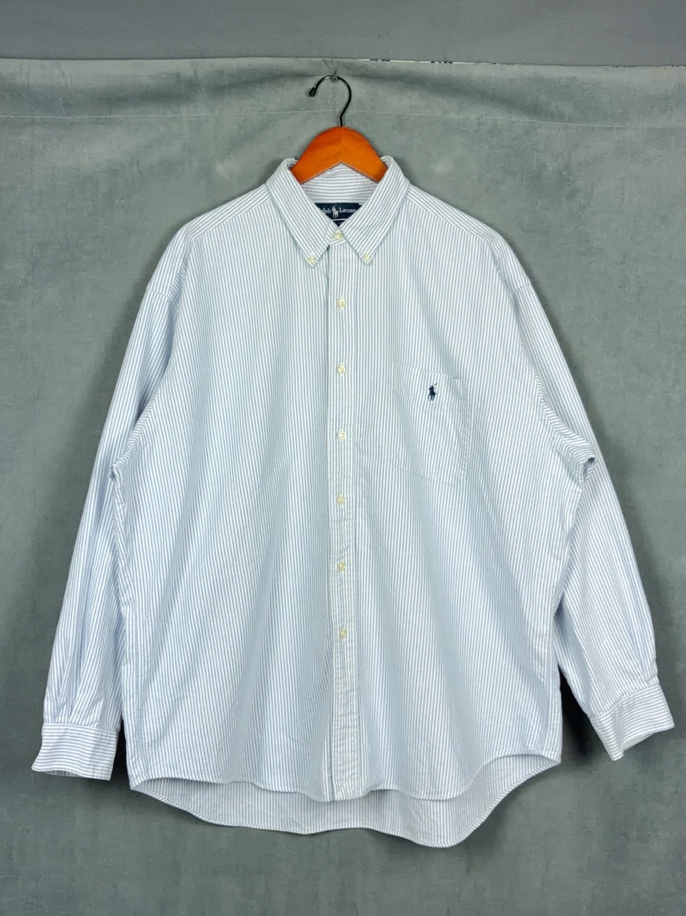 Vintage Ralph Lauren The Big Shirt Men Size XL Stripe Button Down Oxford Shirt